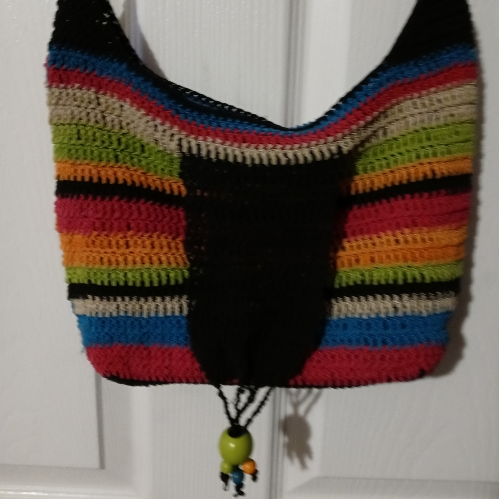 🚜🏩HANDMADE CROCHET BOHO BAG🥀🏡12"×10"x24" STRAP CROSSBODY. ♥️ - Picture 10 of 16